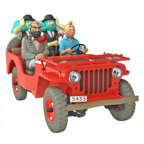 Kuifje Moulinsart Auto 1/24 - De rode woestijn Jeep Willys - Tintin Bobbie Jansen en Janssen nr47