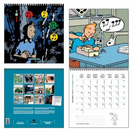 Pre-Order 2024 Wall Calendar Tintin and the music 30x30cm (24463)